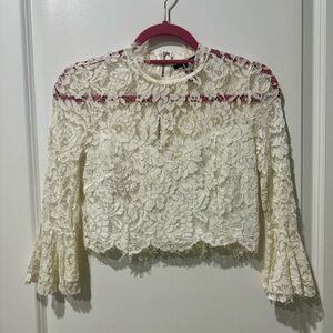 White Lace Crop Top